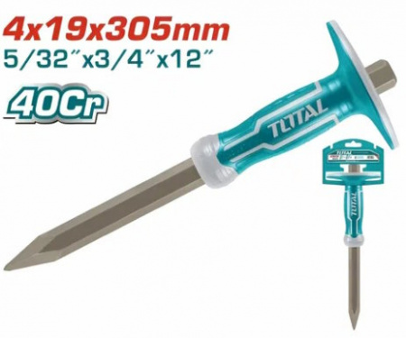Зубило пикообразное (конус) с протектором, 305х16х4мм, TOTAL THT4421216 