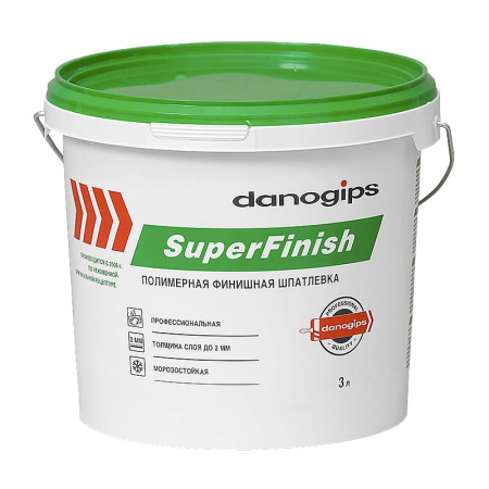 Шпатлевка готовая финишная полимерная Danogips SuperFinish (шитрок) 3л